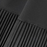Black pleated stretch-knit and satin-crepe midi dress with gathered detailing and contrasting fabric panels — Theory | Endless UAE