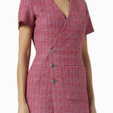 Cutout Tweed Mini Wrap dress