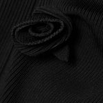 Black ribbed jersey fabric with decorative cutout detail and embellishment — Coperni | Endless UAE