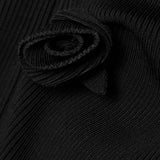 Black ribbed jersey fabric with decorative cutout detail and embellishment — Coperni | Endless UAE