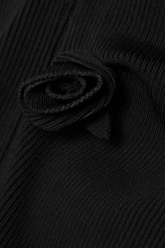 Black ribbed jersey fabric with decorative cutout detail and embellishment — Coperni | Endless UAE
