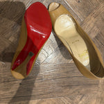 Nude Patent Leather Peep Toe Pumps — Christian Louboutin | Endless UAE