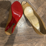 Nude Patent Leather Peep Toe Pumps — Christian Louboutin | Endless UAE