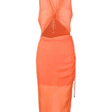 Patrizia Pepe Fluo Orange Dress