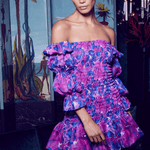 Watercolour Noura Off-the-shoulder Smocked Mini Dress - Endless - UAE Rental and Resale for Women's Fashion