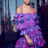 Watercolour Noura Off-the-shoulder Smocked Mini Dress - Endless - UAE Rental and Resale for Women's Fashion