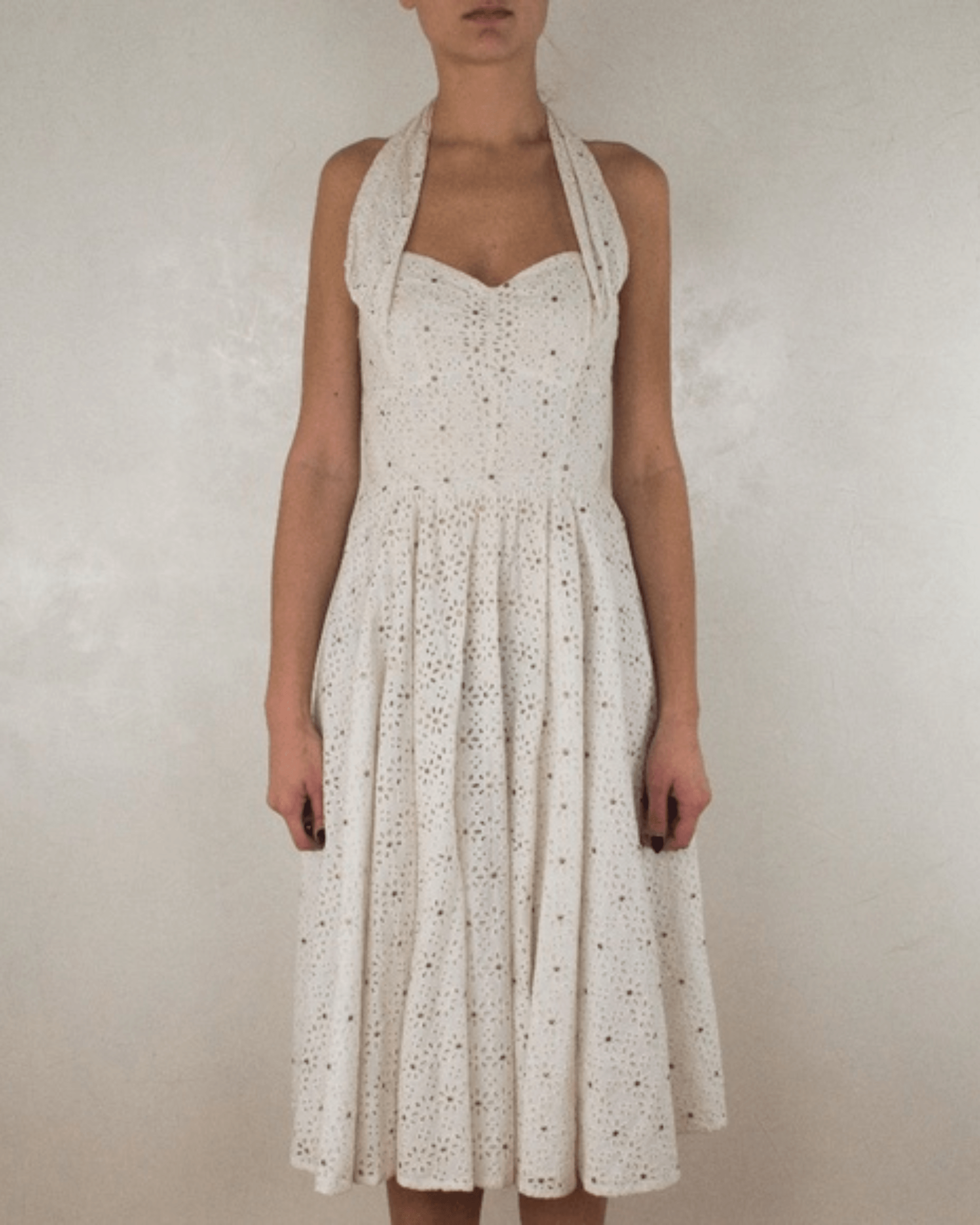 White Cotton Embroidered Midi Dress - Endless - UAE Rental and Resale for Women's Fashion