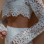 White Crochet Co-ord Set - Endless - UAE Rental and Resale for Women's Fashion