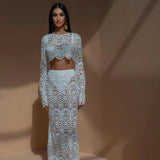 White Crochet Co-ord Set - Endless - UAE Rental and Resale for Women's Fashion