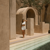 White Floral Mini Skirt - Endless - UAE Rental and Resale for Women's Fashion