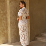 White Laser Cut Midi Dress - Endless - UAE Rental and Resale for Women's Fashion