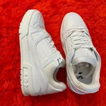 White Leather and Fabric LV Trainer Sneakers - Endless - UAE Rental and Resale for Women's Fashion