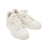 White Leather and Fabric LV Trainer Sneakers - Endless - UAE Rental and Resale for Women's Fashion