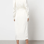 White Satin Wrap Midi Dress - Endless - UAE Rental and Resale for Women's Fashion