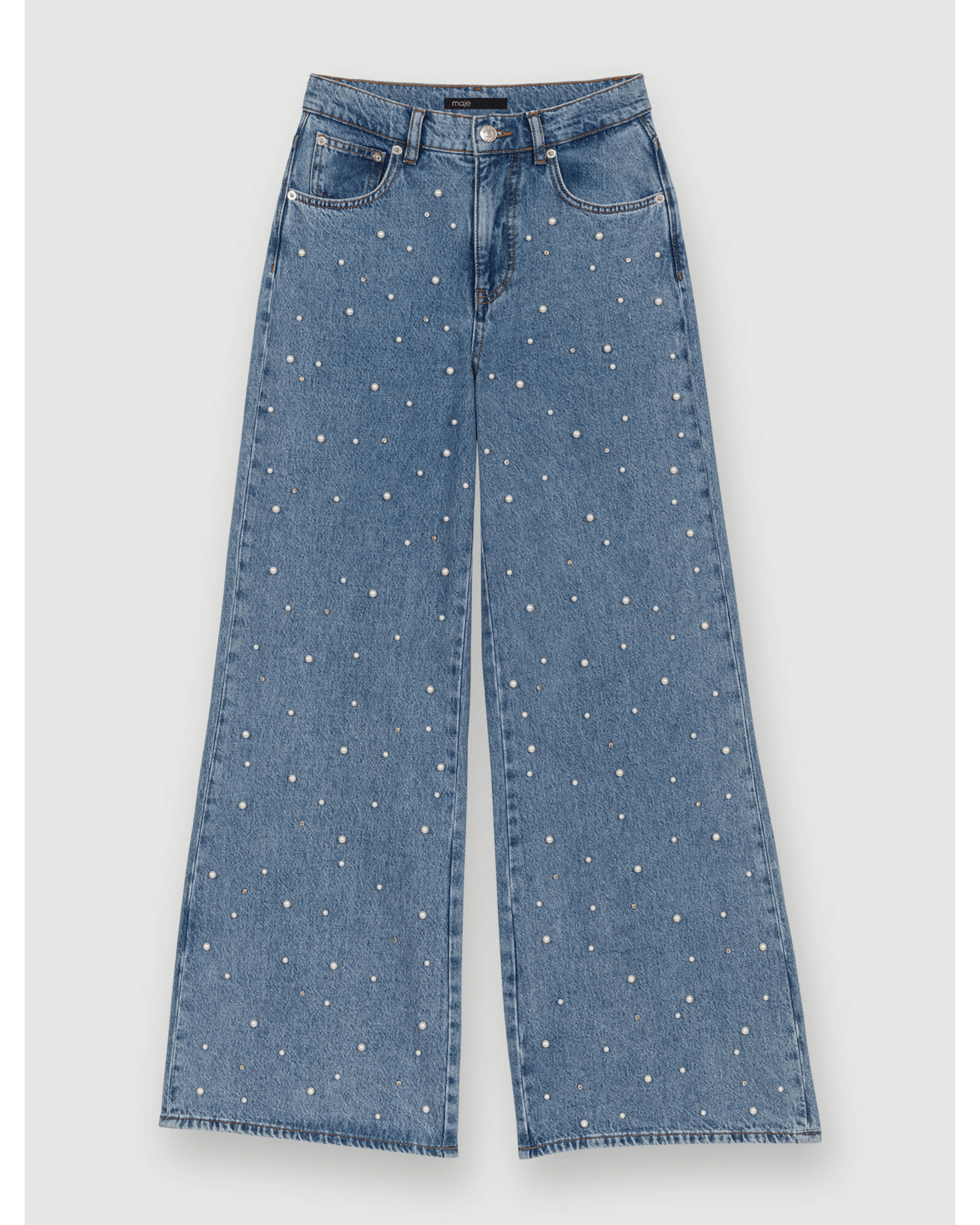 Wide-leg Jeans With Bead Embellishment - Endless - UAE Rental and Resale for Women's Fashion