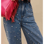 Wide-leg Jeans With Bead Embellishment - Endless - UAE Rental and Resale for Women's Fashion