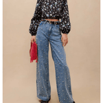 Wide-leg Jeans With Bead Embellishment - Endless - UAE Rental and Resale for Women's Fashion