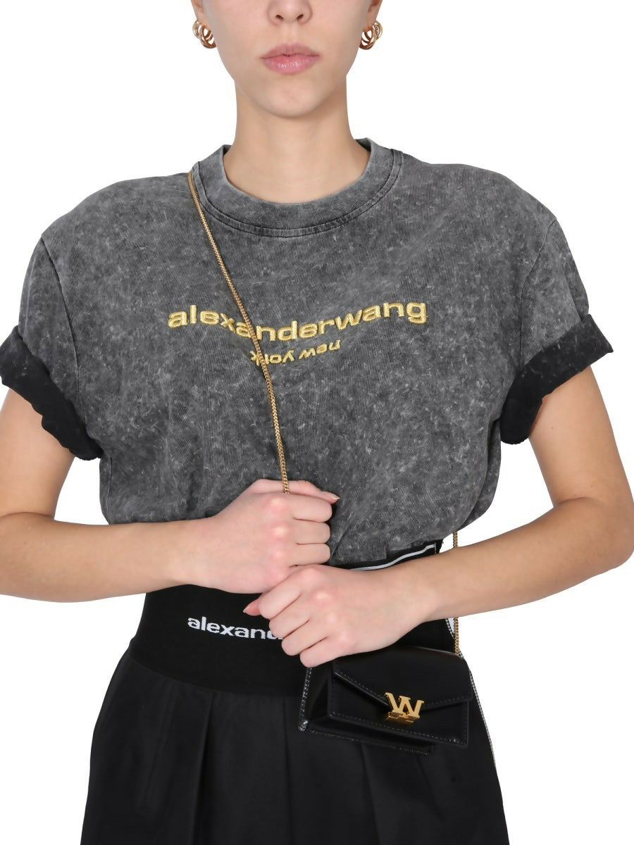 Women's Acid Wash Embroidered T-shirt - Endless - UAE Rental and Resale for Women's Fashion