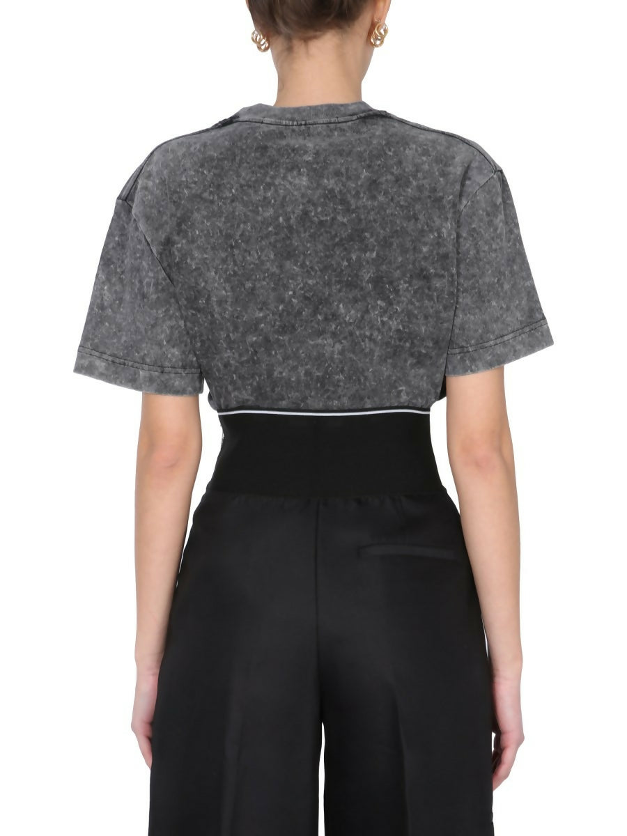 Women's Acid Wash Embroidered T-shirt - Endless - UAE Rental and Resale for Women's Fashion