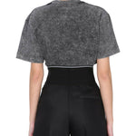 Women's Acid Wash Embroidered T-shirt - Endless - UAE Rental and Resale for Women's Fashion