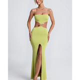 Hardware Detail Cut-Out Maxi Dress