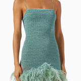 Lumière Plumage Feather-trimmed Mini Dress in Lurex-blend