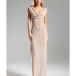 Xacier Diamante Mesh Slit Dress - Endless - UAE Rental and Resale for Women's Fashion