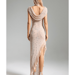 Xacier Diamante Mesh Slit Dress - Endless - UAE Rental and Resale for Women's Fashion