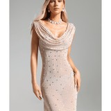 Xacier Diamante Mesh Slit Dress - Endless - UAE Rental and Resale for Women's Fashion
