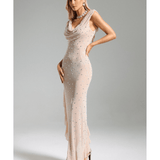 Xacier Diamante Mesh Slit Dress - Endless - UAE Rental and Resale for Women's Fashion