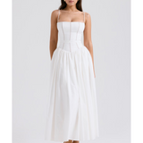 Ysabella White Cotton Maxi Sundress - Endless - UAE Rental and Resale for Women's Fashion