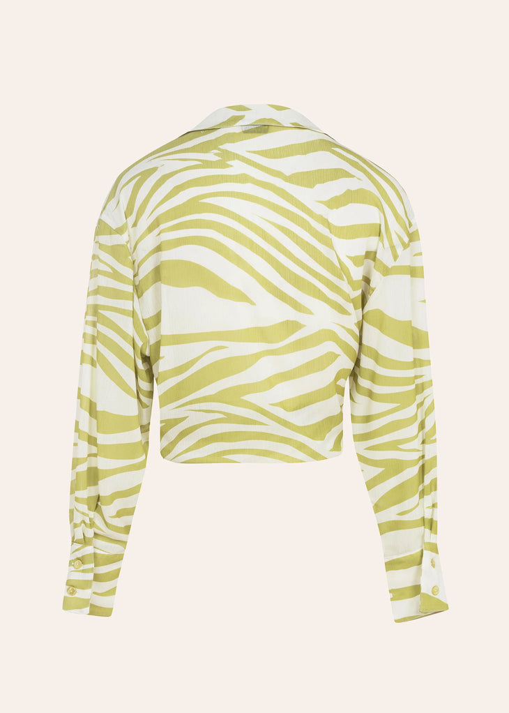 Cortney Shirt Zebra in beige with bold zebra stripes — Dvete | Endless UAE