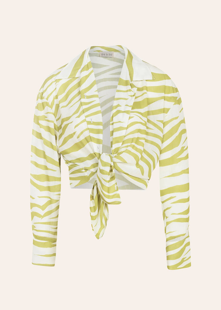 Cortney Shirt Zebra in beige with bold zebra stripes — Dvete | Endless UAE