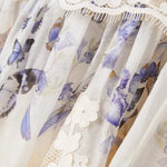 Natura Lace Patch Mini dress in cream with lavender floral detail — Zimmermann | Endless UAE