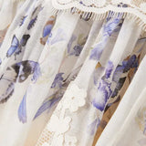 Natura Lace Patch Mini dress in cream with lavender floral detail — Zimmermann | Endless UAE