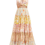 Postcard Pleated Paisley Chiffon Midi Dress in multicolor — Zimmermann | Endless UAE