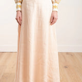 Super Eight Linen Skirt in cream, paired with patterned blouse — Zimmermann | Endless UAE