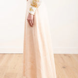 Super Eight Linen Skirt in cream, paired with patterned blouse — Zimmermann | Endless UAE