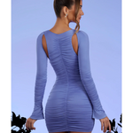 Zurich Low Plunge Ruched Mini Dress - Endless - UAE Rental and Resale for Women's Fashion