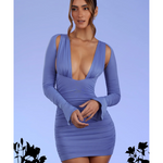 Zurich Low Plunge Ruched Mini Dress - Endless - UAE Rental and Resale for Women's Fashion