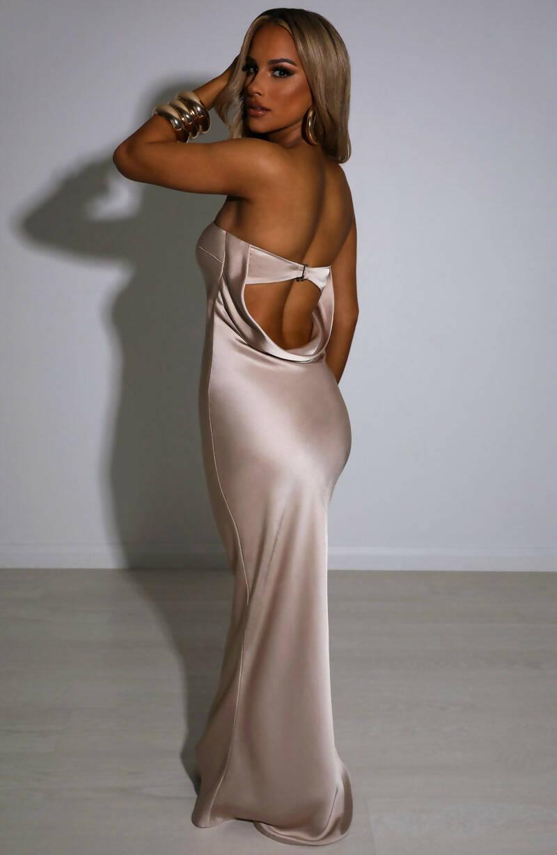 Backless Maxi Dress in Champagne