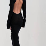 Backless Long Sleeved Maxi Dress - Endless - UAE Rental and Resale for Women's Fashion