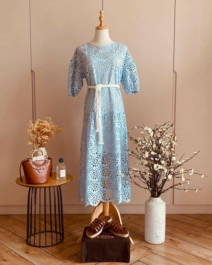 Broiderie Cotton Midi Dress - Endless