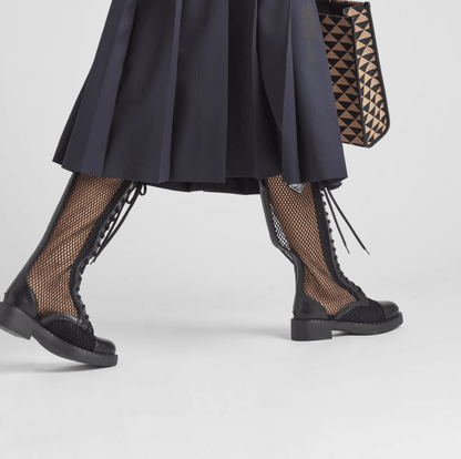 Brushed Leather & Mesh Boots - Endless