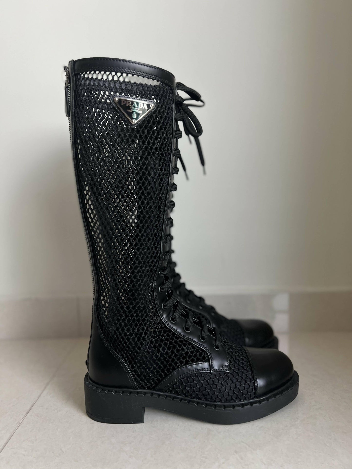 Brushed Leather & Mesh Boots - Endless