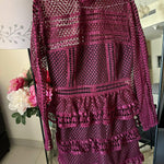 Burgundy Lace High Neck Dress - Endless - UAE Rental and Resale for Women's Fashion