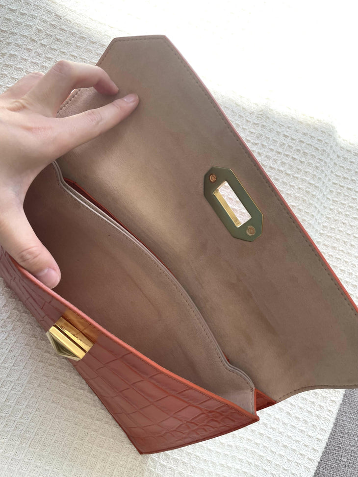 Croc Envelope Clutch - Endless - UAE Rental and Resale for Women's Fashion