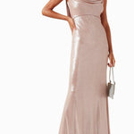 Draped Cowl Maxi Dress in Metallic-jersey - Endless - UAE Rental and Resale for Women's Fashion