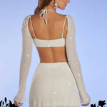 Embellished A-Line Mini Skirt in Ivory - Endless - UAE Rental and Resale for Women's Fashion