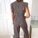 Floral Wrap Culotte Jumpsuit - Endless - UAE Rental and Resale for Women's Fashion